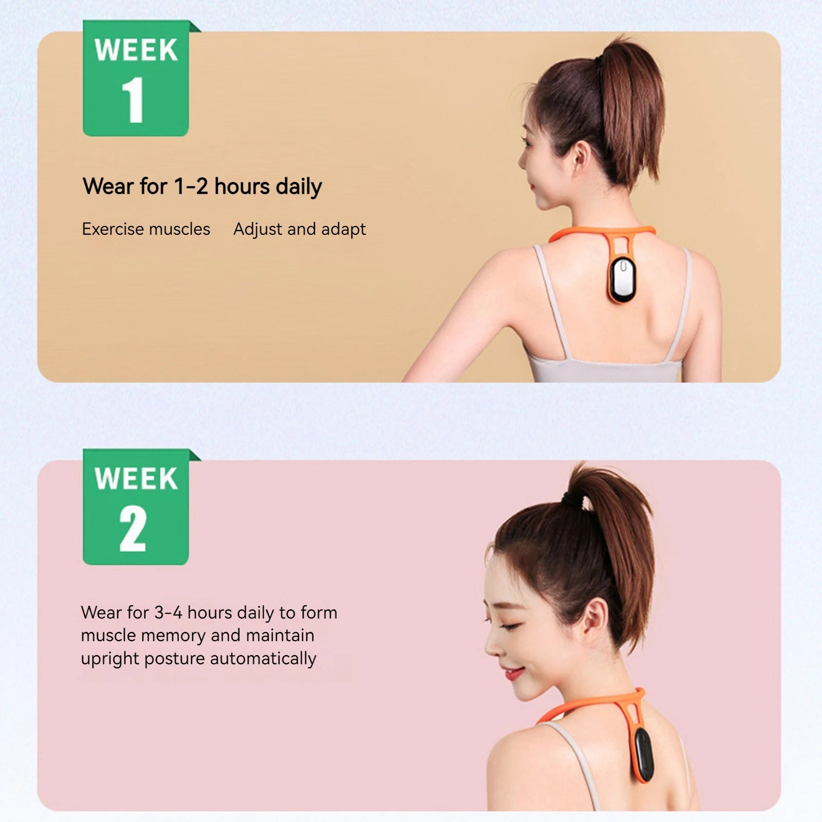 Neck Hump Corrector with Smart Vibration Reminder Intelligent Posture Trainer Realtime Scientific Monitoring for Women Men Kids