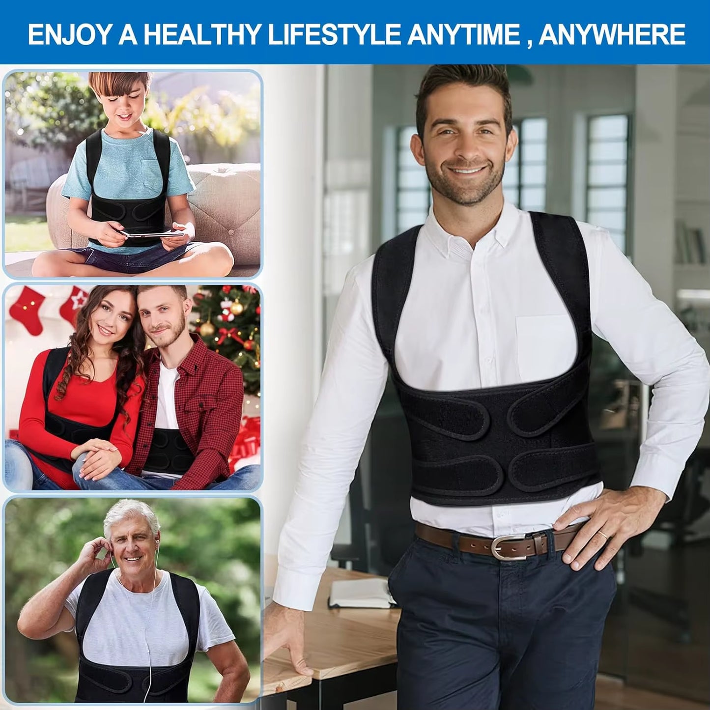 Back Brace Posture Support for Men and Women, Back Straightener Posture Support for Spinal Lateral Curve Concerns & Hunchback