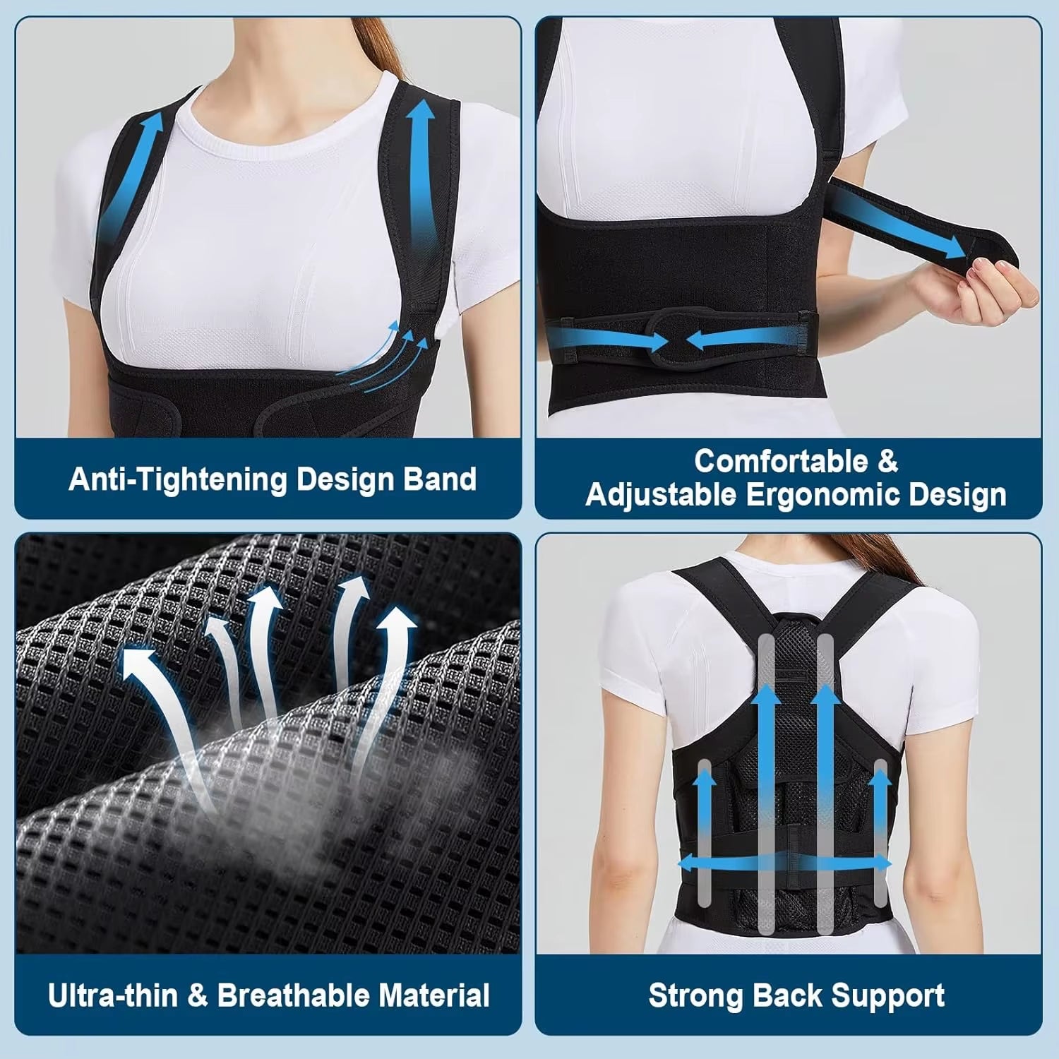 Back Brace Posture Support for Men and Women, Back Straightener Posture Support for Spinal Lateral Curve Concerns & Hunchback