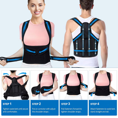 Back Brace Posture Support for Men and Women, Back Straightener Posture Support for Spinal Lateral Curve Concerns & Hunchback